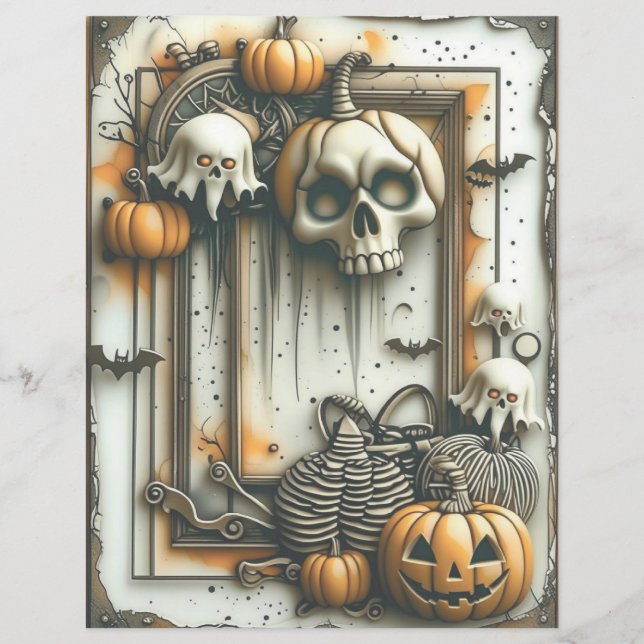 Papier à scandale Vintage Halloween éffrayant (Devant)