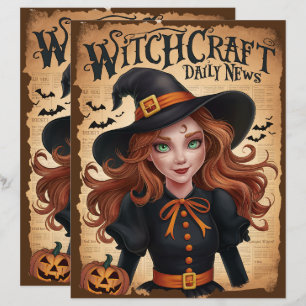 Papier à scandale vintage Halloween Witch