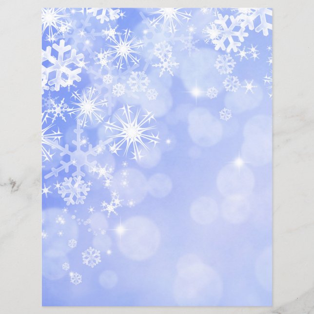 Papier à scandales Blue & White Snowflakes (Devant)