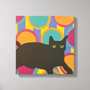 Papier à toile étirée en chaton noir