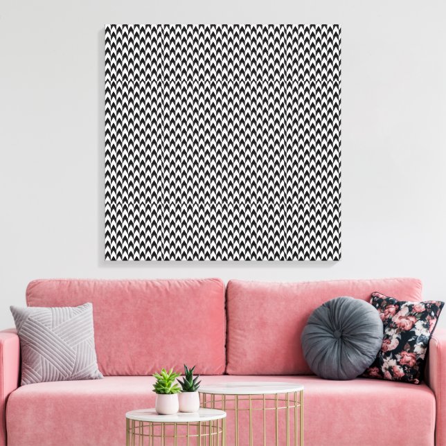 Papier à toile étirée noir/gris Chevron (Insitu(Salon))