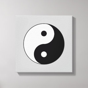 Papier à toile étirée Yin-Yang noir et blanc
