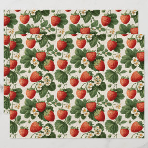 Papier à Vintage Motif à fraise