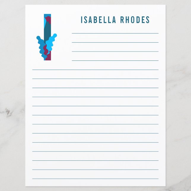 Papier Abstrait à revêtement Alphabet Floral (Devant)