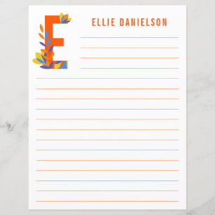 Papier Abstrait à revêtement Alphabet Floral