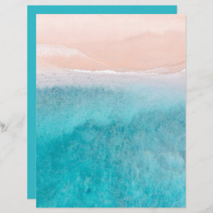 Papier Abstrait Ocean Watercolor 8.5x11