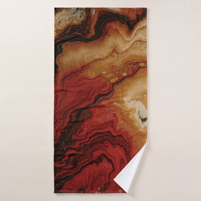 PAPIER ABSTRAIT ROUGE ET GRIS (Serviette de bain)