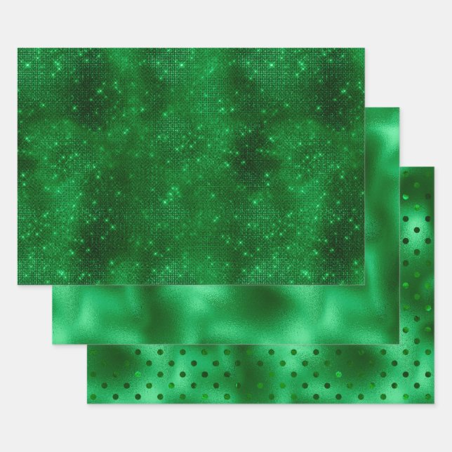 Papier alu vert scintillant (Lot)