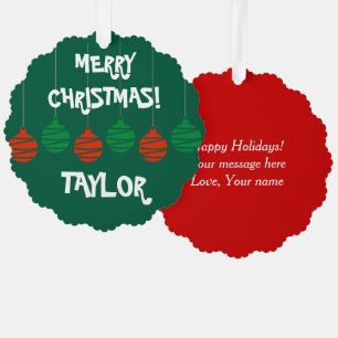 Papier amusant Carte ornement de Noël avec envelop