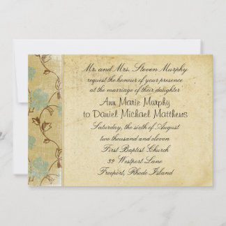 Papier ancien et Faire-part de mariage aux fleurs