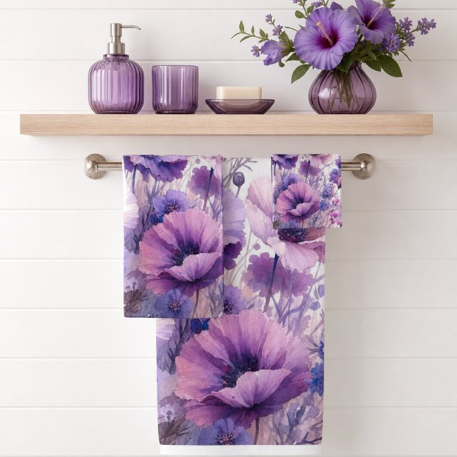 Papier Aquarelle Fleur d'Hibiscus Pourpre  (Créateur téléchargé)