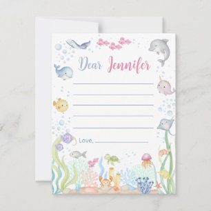 Papier aquarelle sous la mer Fille Station personn