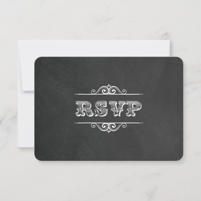 Papier Ardoise RSVP avec Typographie Vintage (Devant)