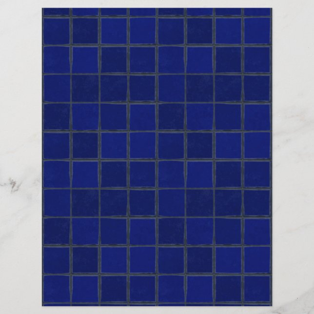 Papier artisanal Adobe Cobalt Blue Carreaux (Devant)