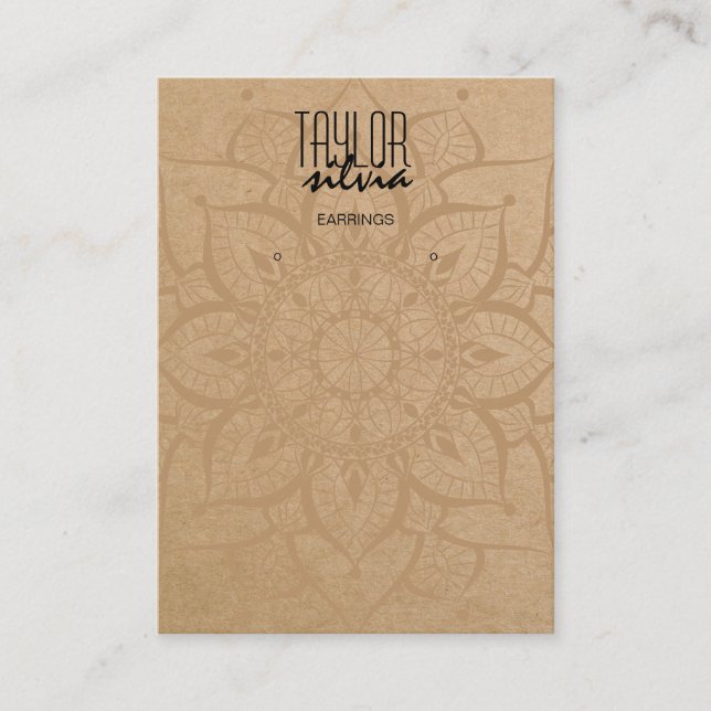 papier artisanal mandala Carte d'affichage à oreil (Devant)