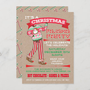 Papier artisanal Noël Pajama Party Invitations