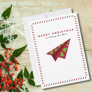 Papier Avion Noël Arbre minimaliste Personnalisé