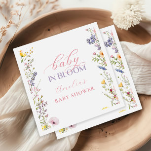 Papier Baby shower Fleur sauvage bébé en fleur serviette