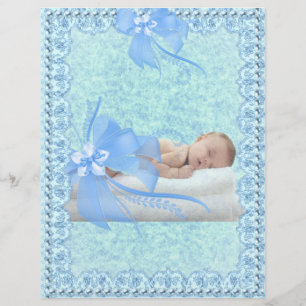 Papier bébé garçon avec dentelle et perles scrapbo