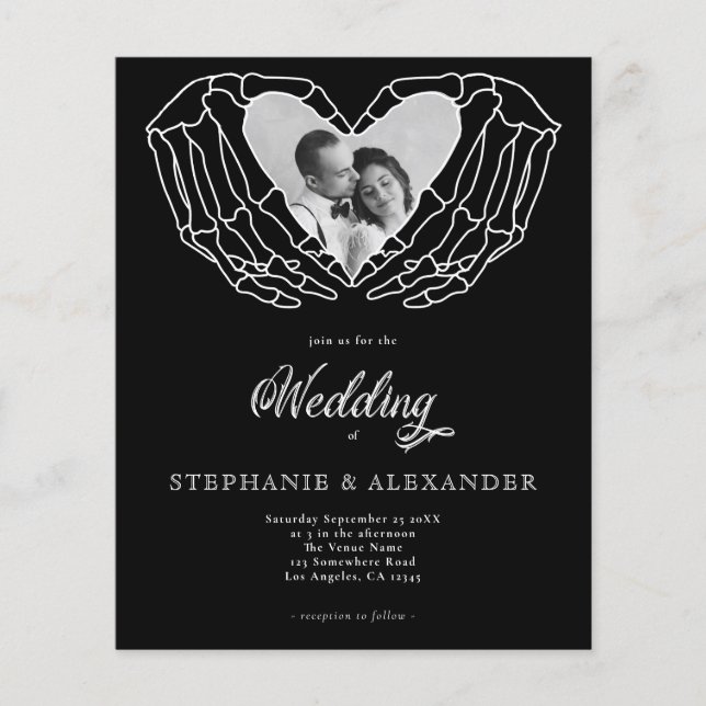 PAPIER Black Gothique Photo Squelette Mains Mariag (Devant)