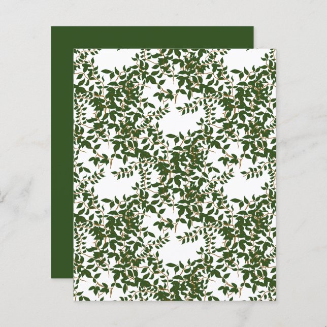 Papier blanc à rebut blanc Jasmine vert foncé (Devant / Derrière)