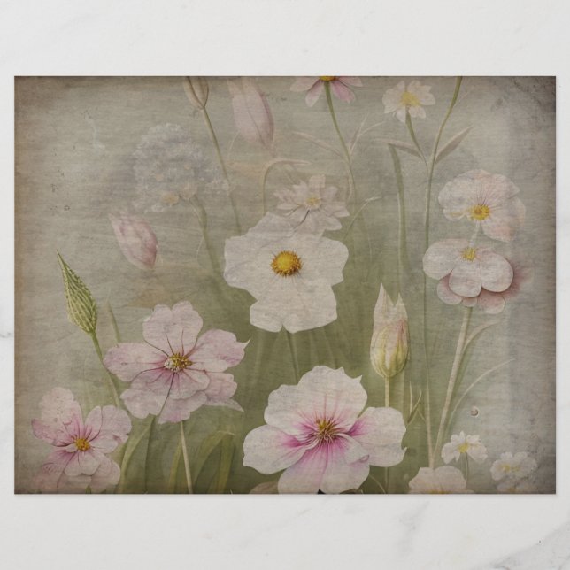 Papier blanc vintage vert (Devant)