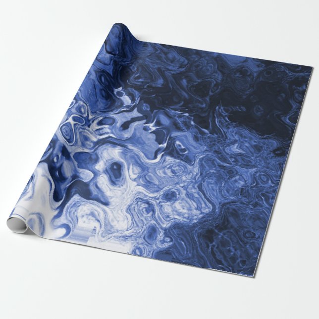 Papier bleu d'emballage cadeau d'abrégé sur arbre (Déroulé)
