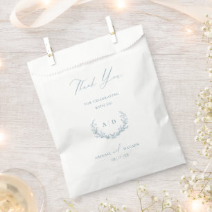 Papier bleu Dusty Favoriser Sacs Mariage Merci