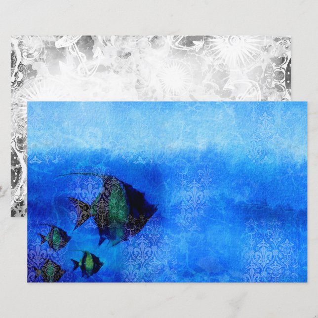 Papier bleu marine scrapbook (Devant / Derrière)