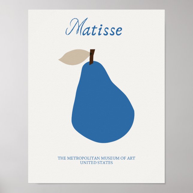 Papier bleu Matisse Impression minimaliste (Devant)
