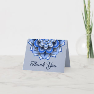 Papier bleu moderne coupé Merci Mandala