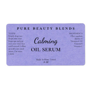 Papier bleu Texture Huile Serum Étiquettes