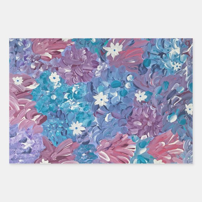Papier Blissant Bleu Floral (Devant)