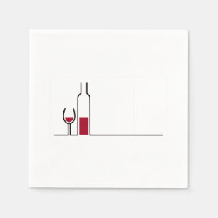 Papier Bouteille de vin et serviette en verre