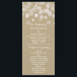 Papier Brown Simple Rustic Lights Programme de mar<br><div class="desc">Papier Brown Simple Rustic Lights Programme de mariage Carte rack. Éléments correspondants disponibles.</div>