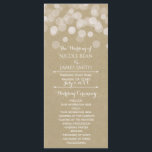 Papier Brown Simple Rustic Lights Programme de mar<br><div class="desc">Papier Brown Simple Rustic Lights Programme de mariage Carte rack. Éléments correspondants disponibles.</div>
