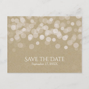 Papier Brun Simple Faire-Part Mariage Rustique