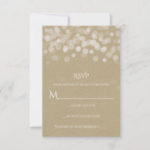 Papier Brun Simple Réponse Mariage Rustique