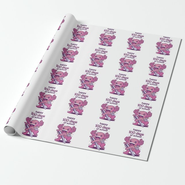 Papier Cadeau 100 jours d'invitation scolaire (Déroulé)