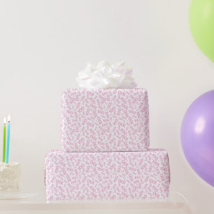 Papier Cadeau 100e Motif de nombre aléatoire rose/blanc petit