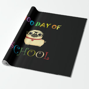 Papier Cadeau 100ème Jour De L'École Carlin Chien Enseignants En