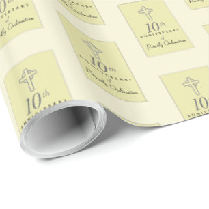 Papier Cadeau 10e anniversaire de la Croix du prêtre