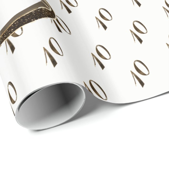 Papier Cadeau 10e anniversaire Tin Mariage Anniversaire Elégant  (Coin rond)