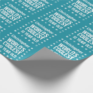 Papier Cadeau 10ème Teal an le plus frais E56 du monde
