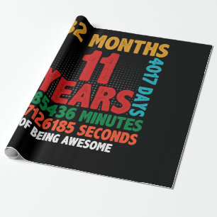 Papier Cadeau 11 Année D'Être Impressionnant 11e Anniversaire 