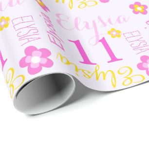 Papier Cadeau 11ème enveloppe d'anniversaire d'âge nommé