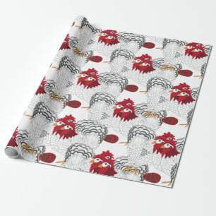 Papier Cadeau 12 jours de Noël trois poules françaises