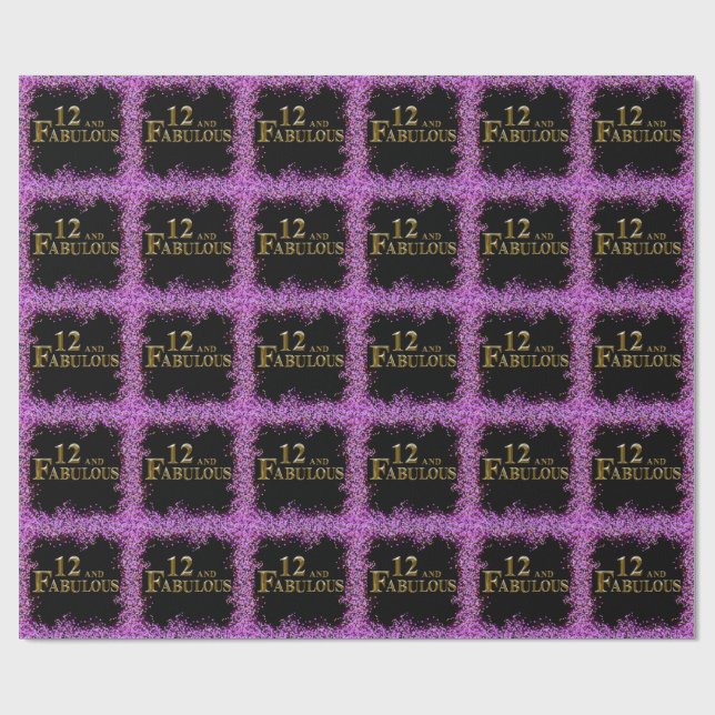 Papier Cadeau 12e anniversaire  (Plat)