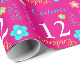 Papier Cadeau 12ème enveloppe d'anniversaire d'âge nommé