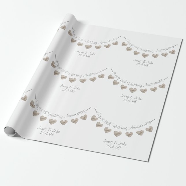 Papier Cadeau 13e anniversaire du mariage de dentelle (Déroulé)